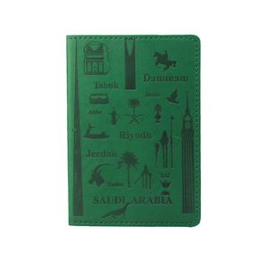 Wysokiej jakości wytłaczanie Arabia Saudyjska okładka paszportowa PU Passport Torba zielona