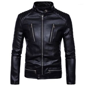 Men's Fur & Faux Mens Leather Jackets Bomber Fashion Men Overcoat Motorcycle Cowboy Jacket Punk Thick Coats Clothing1