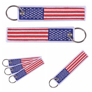 US Flag Keychain for Motorcycles Scooters Cars and Patriotic with Key Ring American Flag Gift Mobile Phone Strap Party Favor K1142