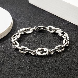 Pulseira popular europeia de prata esterlina 925 moda masculina e feminina pulseira de casal