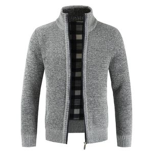 Jesień Zima Cardigan Mężczyźni Swaters Pełna Rękaw Mężczyzna Swodnie Gruby Ciepły Fleece Turtleneck Sweter Hombre Rozmiar M-XXXL 201105