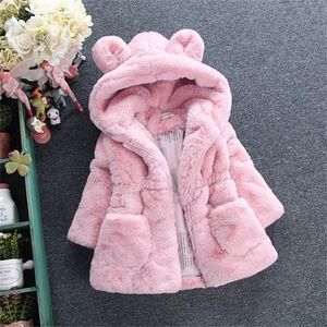 PPXX Kış Kız Mont Kürk Ceketler Çocuk Snowsuit Çocuk Giyim Aşağı Parkas Çocuk Ceket Bebek Ceket Kapşonlu Kalın Sıcak LJ201126