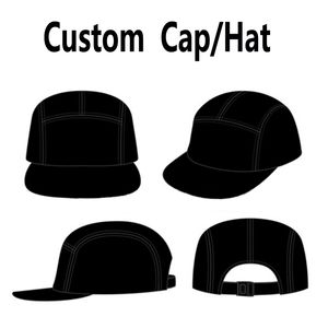 Custom Hat 5 Panels Cap Snapback Hat Text Embroidery Print Adjustable Personalized J1225