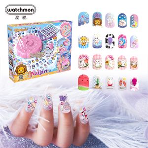 Nail Art Diy Fashion Toy Safe Kids Makeup Set Box Princess Beauty Pretend Play Leksaker för tjejleksaker Vuxna yngre 2020 NY LJ201009