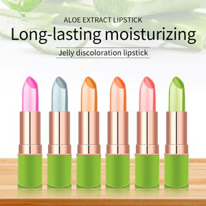 Aloe Vera Moisturizing Lip Balm Color Change Jelly Lipstick Plant Base Long Lasting Non-stick Cup Makeup Lipsticks Lips Care