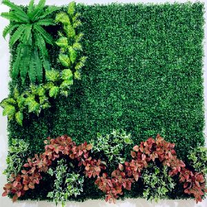 Artificial Encryption Plastic Grass Mat Simulation Fake Plant Lawn 25 X 25cm Turf For Home Garden Decorations