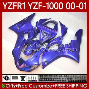 OEM-Body-Kit für Yamaha YZF-1000 YZF-R1 YZF 1000 All Blue CC R 1 2000 2001 2002 2003 Karossergebnissen 83NO.122 YZF R1 1000cc 00-03 YZF1000 YZFR1 00 01 02 03 Motorradverkleidung
