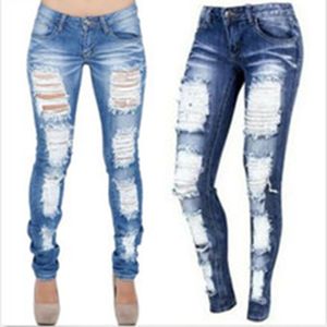 Trend 2021 Jeans Spot einfarbig Mode Slim Stretch Denim Füße Hosen Frauen