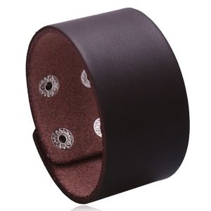 3,8 cm di larghezza fatti a mano semplici braccialetti con ciondoli in pelle di colore nero marrone braccialetti retrò per gioielli da uomo decorazioni per club per feste