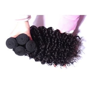 Brazilian Virgin Human Hair 3 Bundles 30-40inch Long Inch Deep wave Kinky curly Hair Extensions Double Wefts 95-100g/piece Bundles