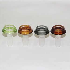 Ny design färg glasskål hookah med 14mm manliga glas tobaksskålar rökning accessorie för silikon bong vattenrör dab riggar