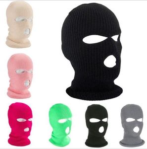 foro Maschere per il viso 3 inverno caldo cappello a cuffia in maglia a faccia intera all'aperto moto bici ciclismo passamontagna cappelli copricapo antivento CS Maschere sciarpa