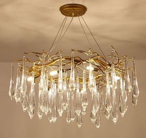 Luxurious LED Chandelier Nordic 6/8/12 Head K9 Crystal Ceiling Chandelier Light for Dining room Villa Living room Bedroom Decor