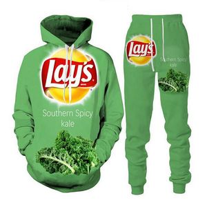 Partihandel - Nya Mode Män / Kvinnor Ramen Food Sweatshirt Joggers Rolig 3D-tryck Unisex Hoodies + Pants TR01