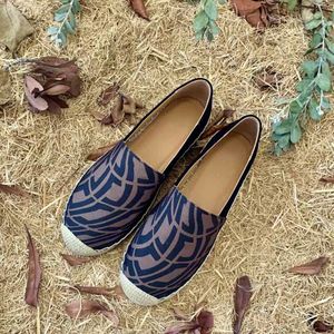 Top quality luxury designers Espadrilles printed Logo shoes JUTE spring summer Canvas flats loafers hand made shoe for women casual luxe lounge factory footwear