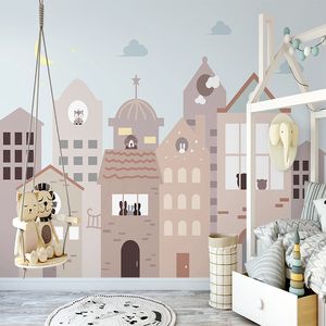 Benutzerdefinierte Foto Wand Papier 3D Handgemalte Cartoon Haus Tier Jungen Mädchen Schlafzimmer Kinder Zimmer Dekoration Wandbild Tapete