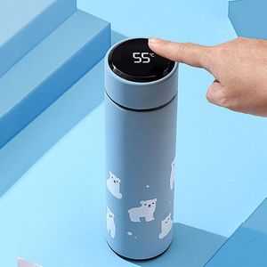 Zooobe 450ml 온도 LED 디스플레이 보온병 커피 티 우유 머그잔 진공 플라스크 여행 자동차 201105에 대 한 스테인레스 스틸 물병