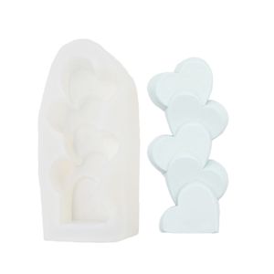 Craft Tools Silicone Candle Mold 3D Heart Shaped Aroma Gypsum Plaster Epoxy Soap Mould for Handmade Art Craft KDJK2202