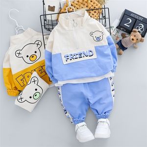 Nya spädbarns pojkar Casual mode kläder set outfit 1 2 3 4 år tecknad brev björn t-shirt och jeans barn pojke kostym 201031