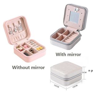 Wholesale mini display cases for sale - Group buy Portable Mini Jewelry Box Jewelry Organizer PU Leather Travel Case Display Storage Case Rings Earrings Necklace Storage Boxes ZZF13663