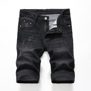 Jeans masculinos meninos moda casual tattered denim shorts 2022 verão rasgado arte simples e versátil1