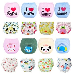 10 pz / lotto Pannolini per bambini Biancheria intima per bambini Copertura per pannolini riutilizzabili Animali per neonati Vasino Lavabile Pantaloni da allenamento 27 Disegni QD05 201119