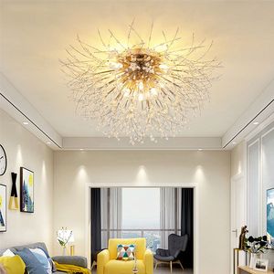 Modern Minimalist Crystal Chandelier Lights, Warm Bedroom Lamp, Restaurant Firefly Net Red Lamp