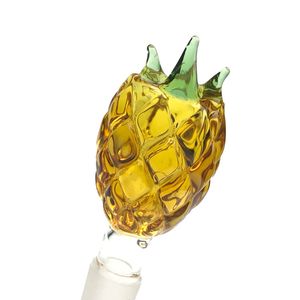 Narghilè con ciotole di ananas in vetro dorato da 14 mm e 18 mm con ciotola di bong maschio colorata in pyrex spesso per impianti di acqua in vetro