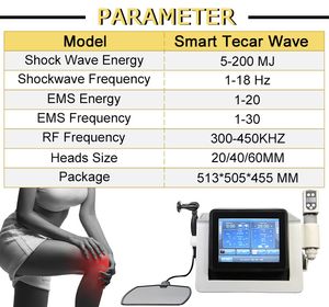 衝撃波治療Tecar療法の理学療法EMS機械マッサージャーの全身販売の熱い販売製品