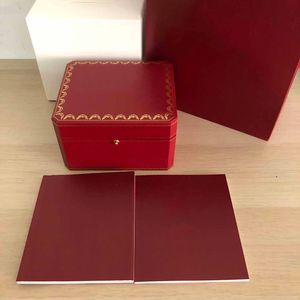 Olika klockor Box Collector Luxury Quality High End Wood for Brochure Card Tag File Bag Men Watch Red Boxes Gift207b