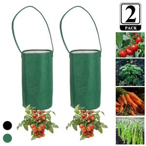 Planters & Pots 2Pcs Garden Plant Grow Bag Vegetable Hanging Flower Pot Planter For Tomato Chili Pepper Growing Home Supplies