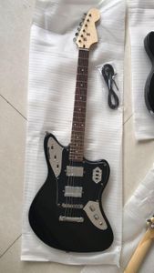 Özelleştirilmiş toptan yeni Jaguar gitar, Humbucker manyetikler ile siyah elektrik gitar, özelleştirilmiş hizmetler sunmak, ücretsiz kargo