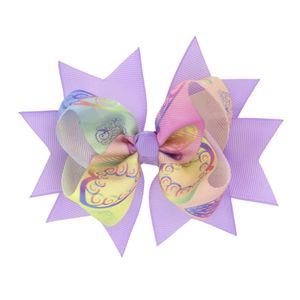 Baby Barrettes fiocco Accessori per fermagli per capelli per bambina Stampa a cuore bowknot Clip per bambini Nastro in grosgrain Puntini per capelli per bambino