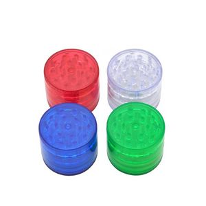 Herb grinder plastic smoke detector 50mm 4 layers flat plate Grinder colourful light easy for tobacco grinders