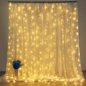 Luz de corda de cortina LED de sincelo 3 * 1/3 * 2/3 * 3/2 * 2 Natal luzes de fadas Garland casa ao ar livre para festa de casamento decoração de jardim