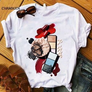 Damen T-Shirt CHAMSGEND Shirt Frauen 2021 3D-Druck 90er Jahre Mode Tops Tumblr T-Shirts Kleidung Damen Damen Grafik Weibliche T-Shirts F681