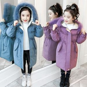 -30 graus 2020 meninas vestuário inverno jaquetas de pele com capuz crianças casacos aquecer roupas grossas crianças outerwears parkas para meninas lj201126