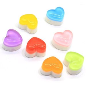 Decorative Objects & Figurines 10/50 PcsAssorted 10*14*17MM Resin Flatback Jelly Heart Cabochons Kawaii Double Layer Fruit Sweets Cab Jewelr