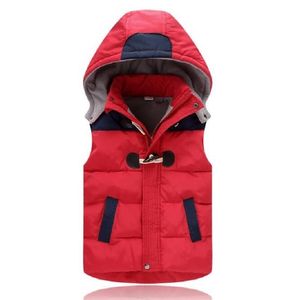 ベスト子供パーカー暖かいジャケットの赤ちゃん女の子のアウターコート子供ベスト男の子フード付きジャケット秋冬厚いウエストコートLJ200828