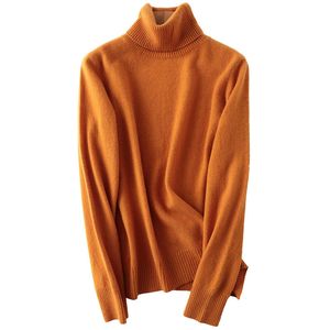 100% Merino Wool Women Turtleneck Sweater Autumn Winter Warm Soft knitted Pullover Femme Jumper Women Cashmere Sweater 201203