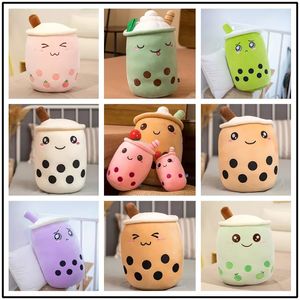 best selling 24cm Bubble Tea Plush Puppets Toy Stuffed Milk Tea Soft Doll Boba Fruit Cup Pillow Cushion Toys Birthday Gift For Kids