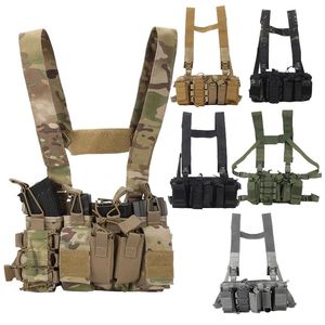Outdoor Sports Airsoft Gear Combat Assault Molle Vest Accessory Mag Pouch Magazine Bag Carrier Tactical Camouflage Chest Rig NO06