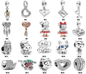 Hakiki 925 Ayar Gümüş Fit Pandora Bilezik Charms Üç Ağırlayan Dream Catcher Yeni Asılı Boncuk Boncuk Aşk Kalp Mavi DIY Boncuk Charms Için Crysta Charm