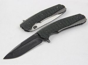 Coltello a lama pieghevole Flipper di alta qualità D2 Lavaggio pietra nera / Lama finitura satinata G10 + Manico in acciaio Cuscinetto a sfera Coltelli tascabili EDC ad apertura rapida