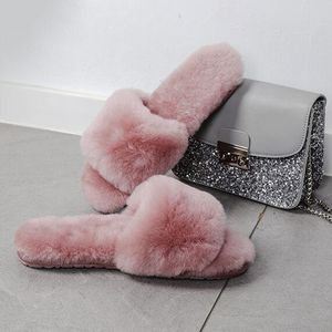 여성 샌들 Fluff Chaussures 회색 재배 분홍색 여성 부드러운 슬라이드 슬리퍼 따뜻한 슬리퍼 신발 크기 36-40 11
