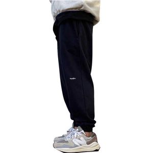 Men's Pants Knitted Hasegawa embroidery drawstring 400g cotton sportswear casual Leggings small feet Terry pants