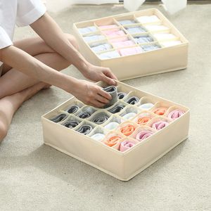 Washable underwear & bra organizer Clothes Storage Box Closet foldable Dormitory case Scarf &Tie Socks Y1113