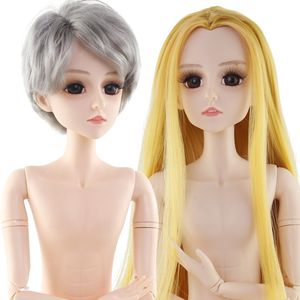 Asian Dolls toptan satış-Bebekler BJD Bebek Eklemler Hareketli Asya Cilt cm Adam Bebek Erkek Çıplak Bebek Beyaz Saç DIY