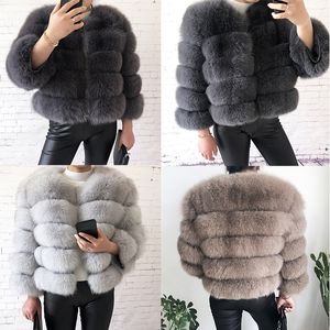 새로운 스타일의 실제 100 % 천연 자켓 여성 겨울 따뜻한 가죽 여우 코트 고품질 모피 조끼 무료 배송 201102