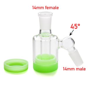 Mini-Aschefänger aus Glas mit 10 ml Silikonbehälter 14 mm-14 mm für Glasbongs, Wasserpfeifen, Bohrinseln, Aschenfänger, Raucherzubehör